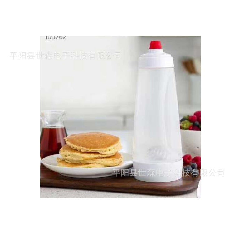 Cross Border New Plastic Transparent Small Pancake Batter Mixing Bottle High Quality Plastic Squeeze Bottle Soft Bottle Batter Bottle
