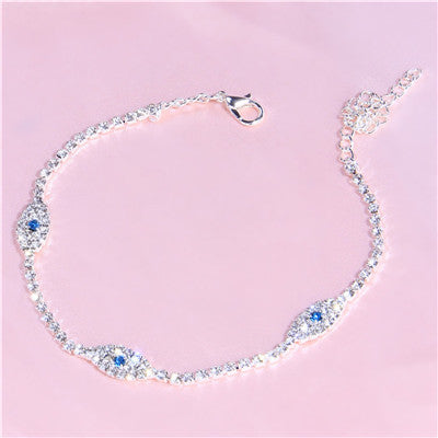 European And American Foreign Trade Explosion Models Color Demon Eye Anklet Simple Personality Geometric Retro Rhinestone Anklet Anklet