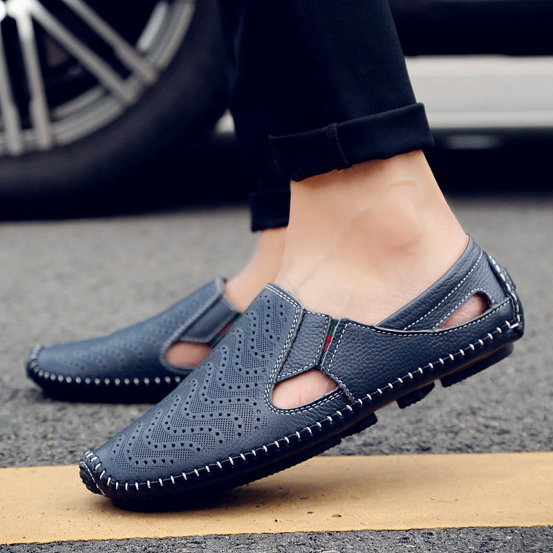 Casual Breathable Sleeves Soft Sole Lazy Hollow Men Shoes