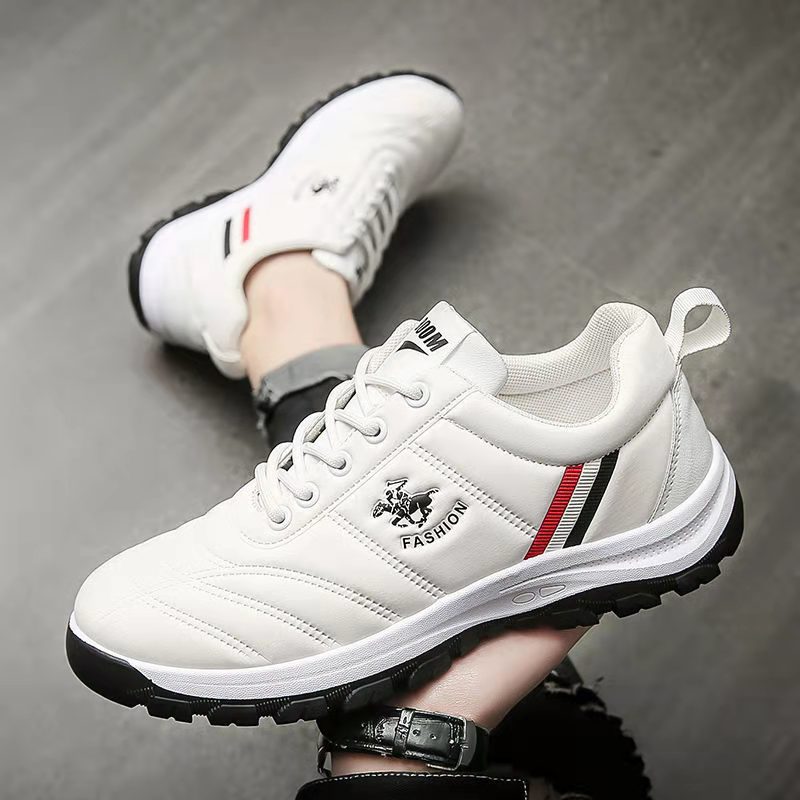 Men's plus velvet cotton shoes trendy casual white shoes