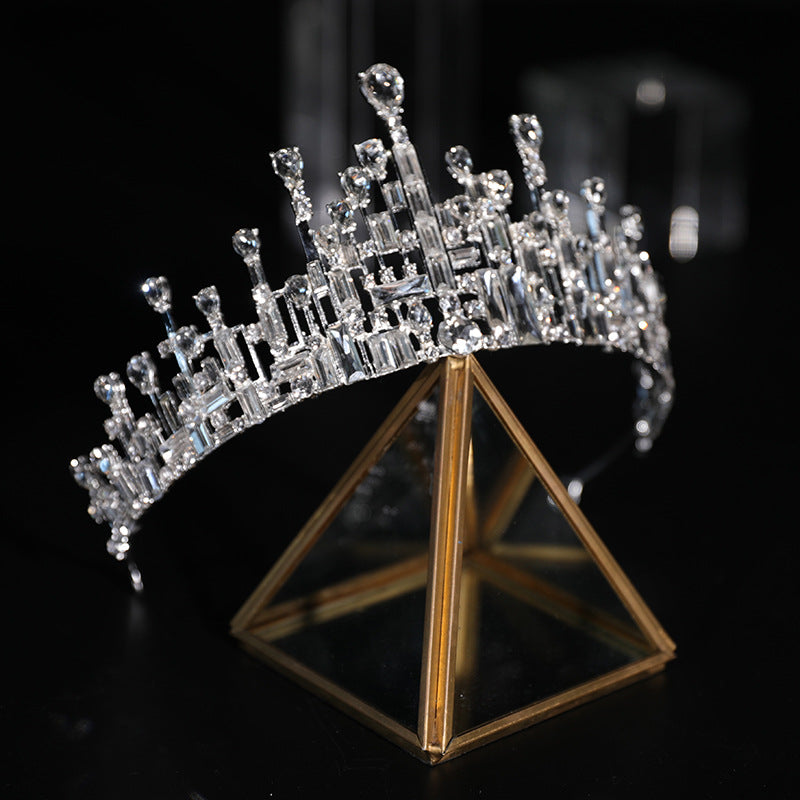 Bride Crown Ball Crown Zinc Alloy Rhinestone Wedding Tiara Bridesmaid Headband Jewelry Super Fairy Bridal Crown