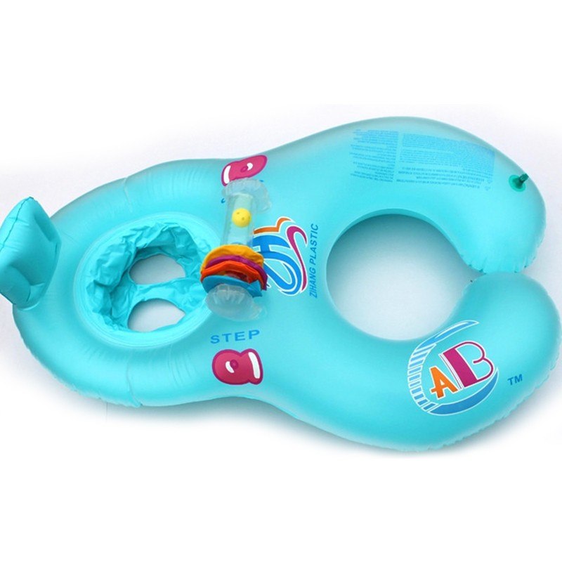 Parent-child swim ring green material mother and child double swimming ring multi-pattern optional children swim ring