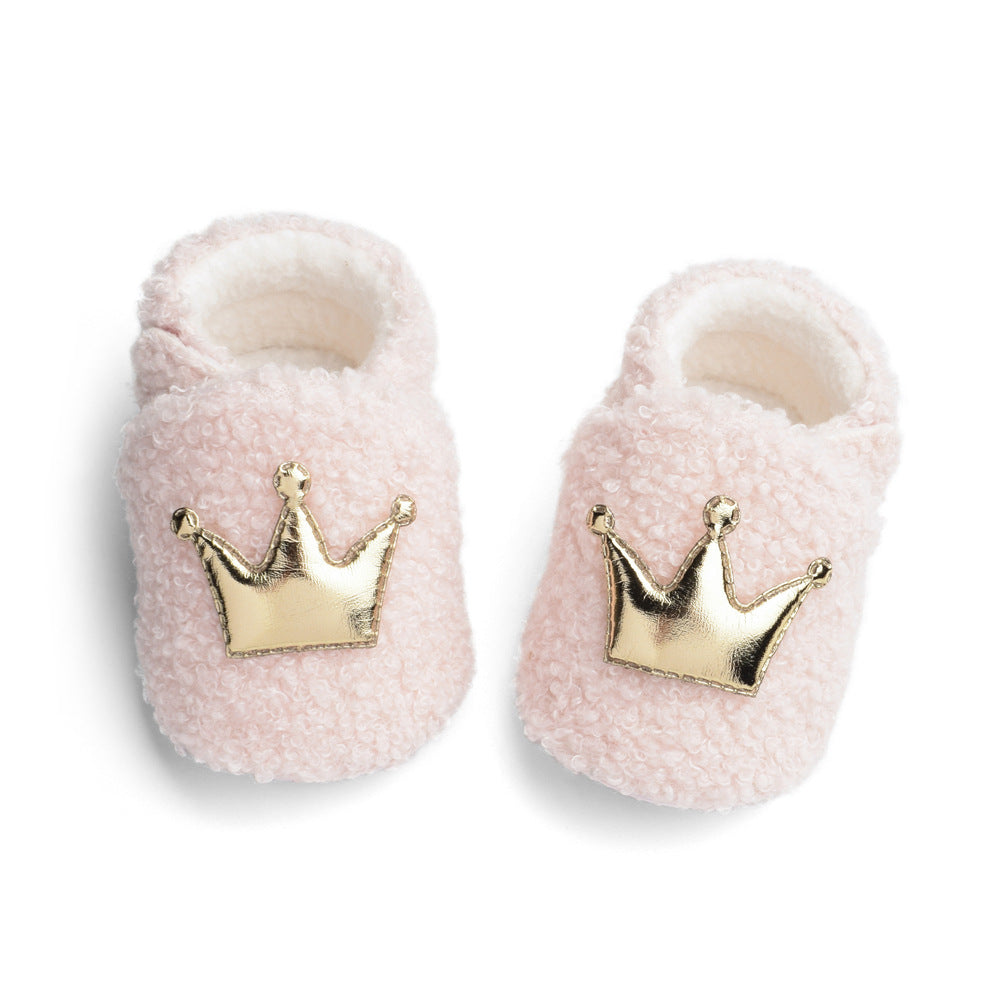 Winter Crown Fluffy Baby Cotton Shoes, Toddler Shoes, Baby Shoes, Cotton Boots, Babyshoes 0-1 Years Old M926