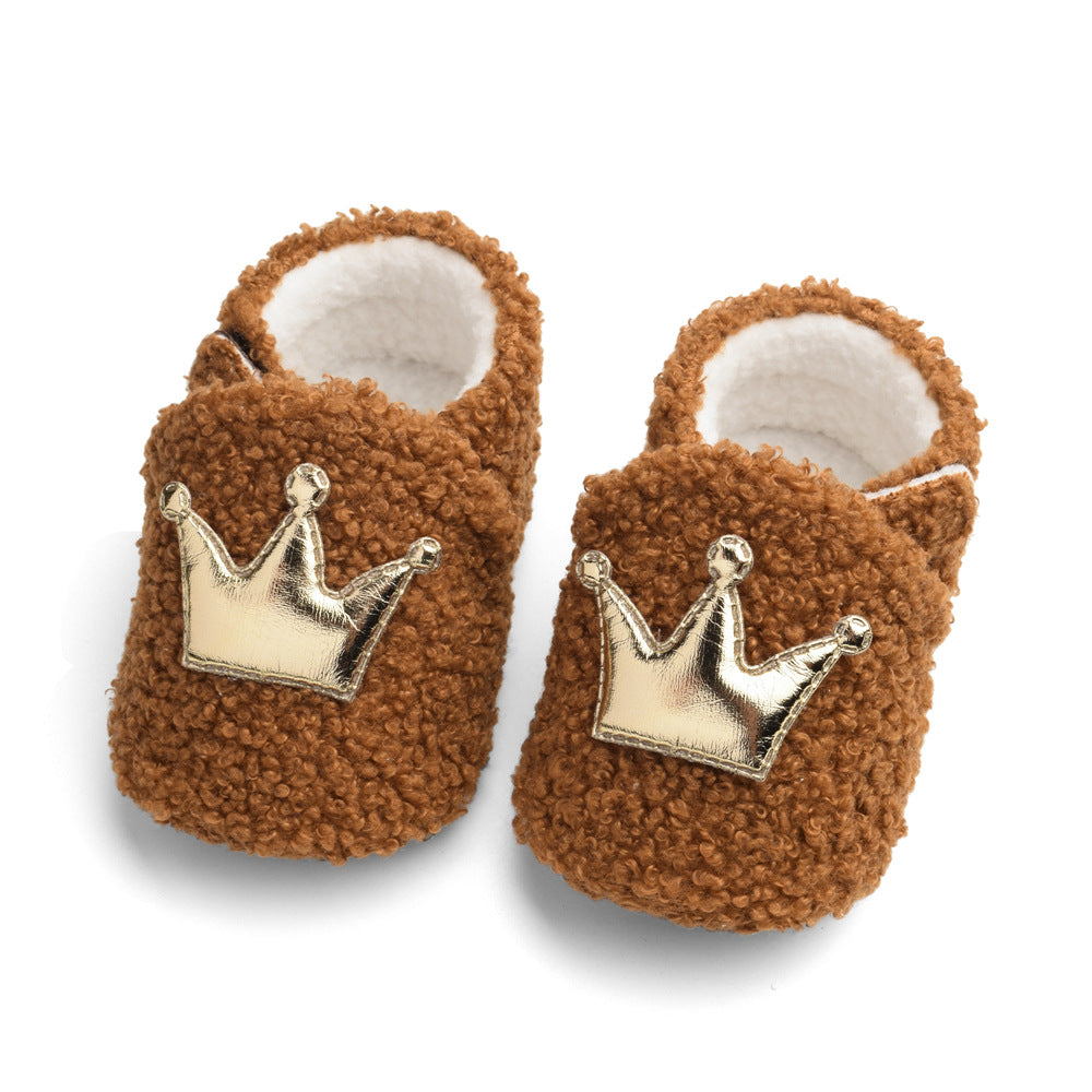 Winter Crown Fluffy Baby Cotton Shoes, Toddler Shoes, Baby Shoes, Cotton Boots, Babyshoes 0-1 Years Old M926
