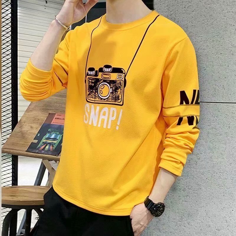 Long-sleeved T-shirt Men's Autumn 2020 New Trend Ins Sweater Bottoming Shirt Korean Version Top Clothes Loose Men's Autumn Clothes