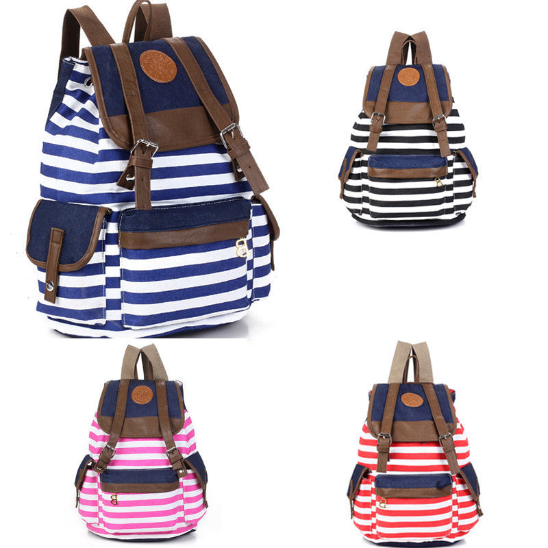 Horizontal striped bag backpack