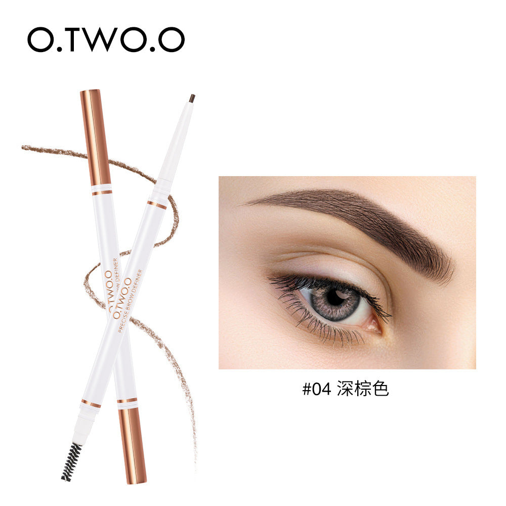 Double-headed Ultra-fine Eyebrow Pencil Waterproof, Sweat-proof, Long-lasting Natural And Non-faint Makeup Four-color Eyebrow Pencil Beauty 9991