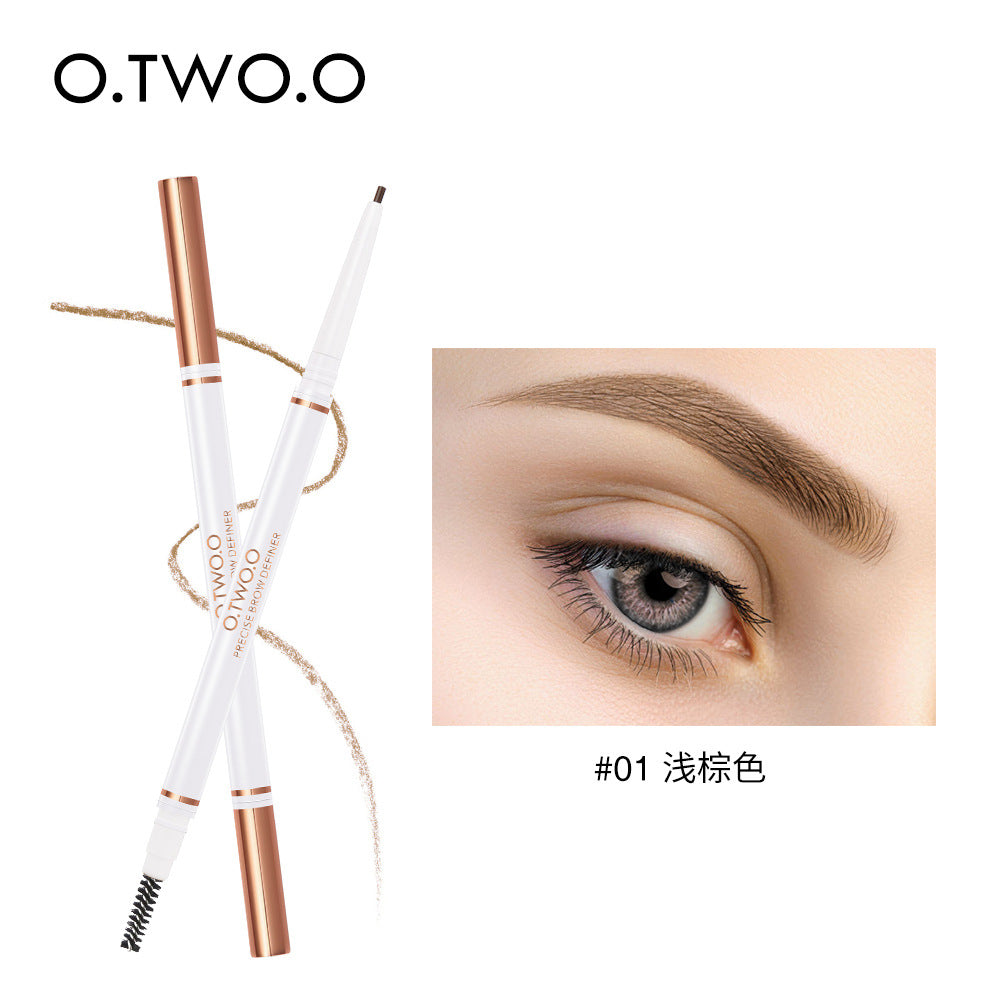 Double-headed Ultra-fine Eyebrow Pencil Waterproof, Sweat-proof, Long-lasting Natural And Non-faint Makeup Four-color Eyebrow Pencil Beauty 9991