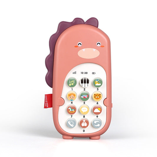 HangLei Toys Baby Dinosaur Cell Phone Toy with Teething Glue, Music & Story & Vibration Modes, 2 Gears Volume, Touch Training Fake Phone for Kids, Preschool Birthday Gift for Girl Boy (Green) phone