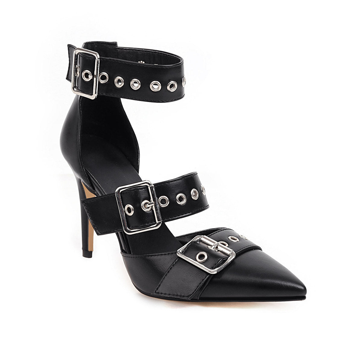 New Product Sexy Stiletto Super High Heel Super Large Buckle Strap Hollow Sandals Women