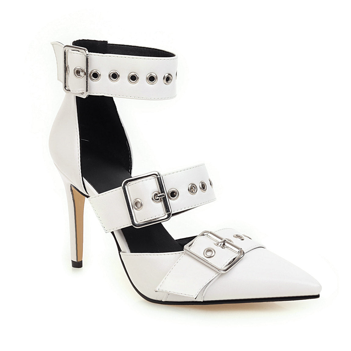 New Product Sexy Stiletto Super High Heel Super Large Buckle Strap Hollow Sandals Women
