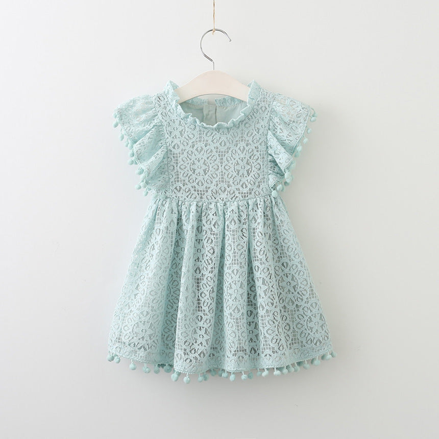 New Brands Dresses Tassel Hollow Out Design Princess Dress Kids Clothes