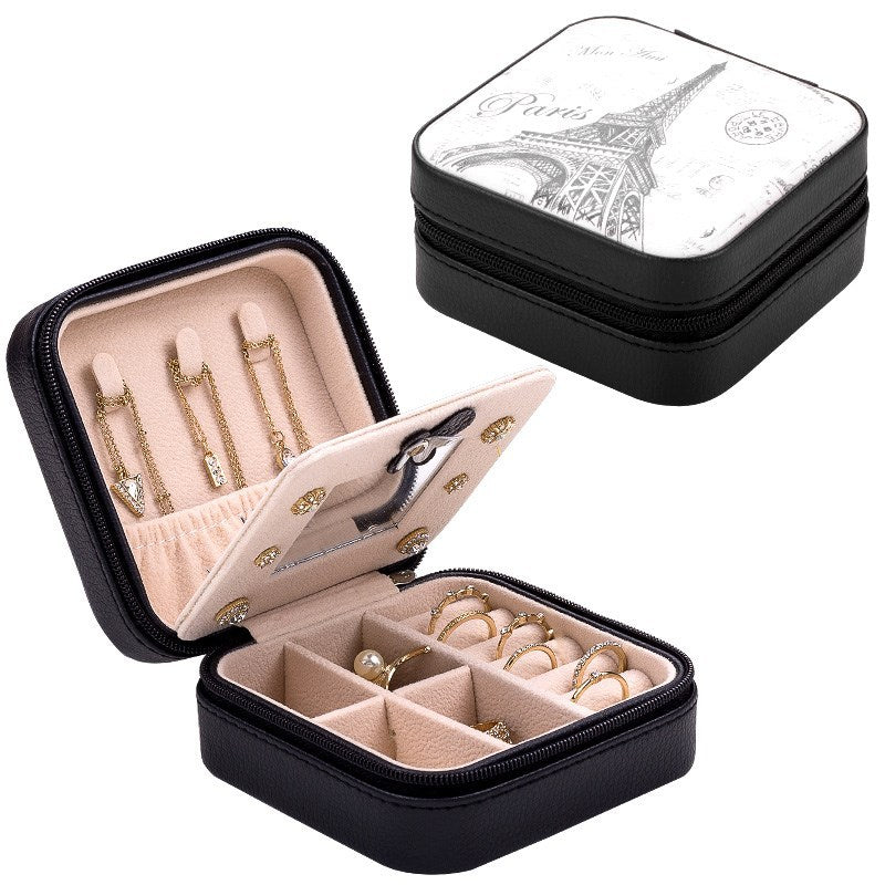 Portable Jewelry Box Small Travel Necklace Ring Earring Earrings Storage Box Simple Jewelry Box Portable Jewelry Bag
