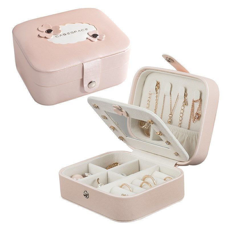Portable Jewelry Box Small Travel Necklace Ring Earring Earrings Storage Box Simple Jewelry Box Portable Jewelry Bag