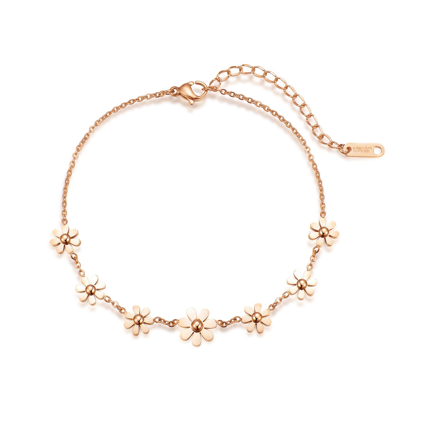 Net Red Summer Explosion Style Korean Version Of The Simple Titanium Steel Anklet Female Rose Gold Does Not Fade Personality All-match Niche Foot Accessories