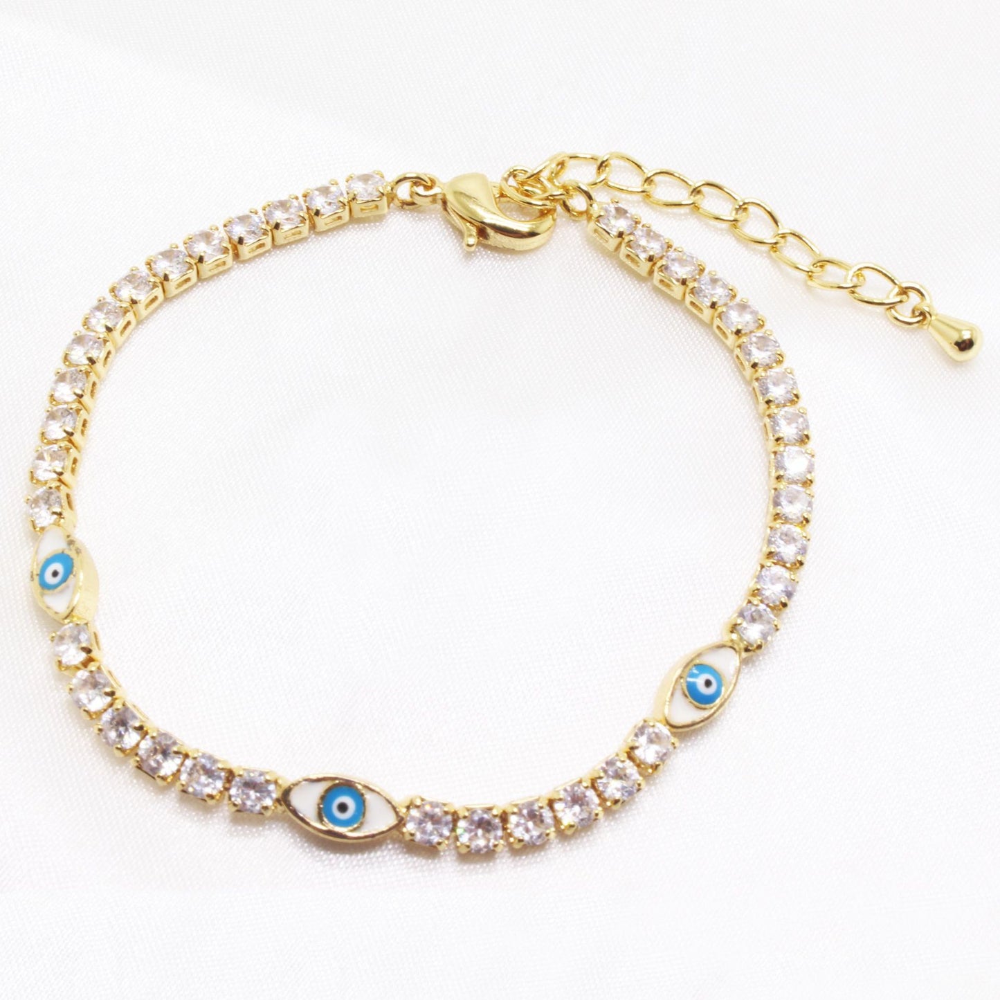 Cross-border Hot-selling European And American Fashion Jewelry Devil's Eye Diamond Bracelet 18k Gold Plated Color-preserving Fashion Bracelet Wholesale