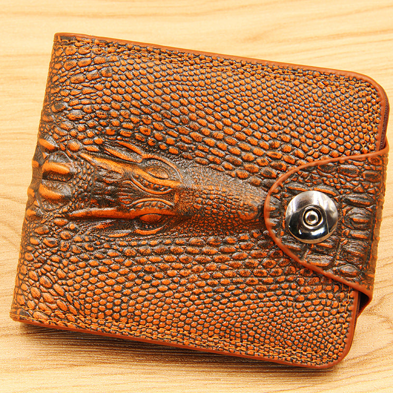 Factory Direct Supply Crocodile Pattern Men's Wallet Magnetic Buckle Wallet Cheap Coin Purse Ten Yuan Shop Source