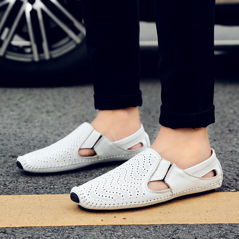 Casual Breathable Sleeves Soft Sole Lazy Hollow Men Shoes