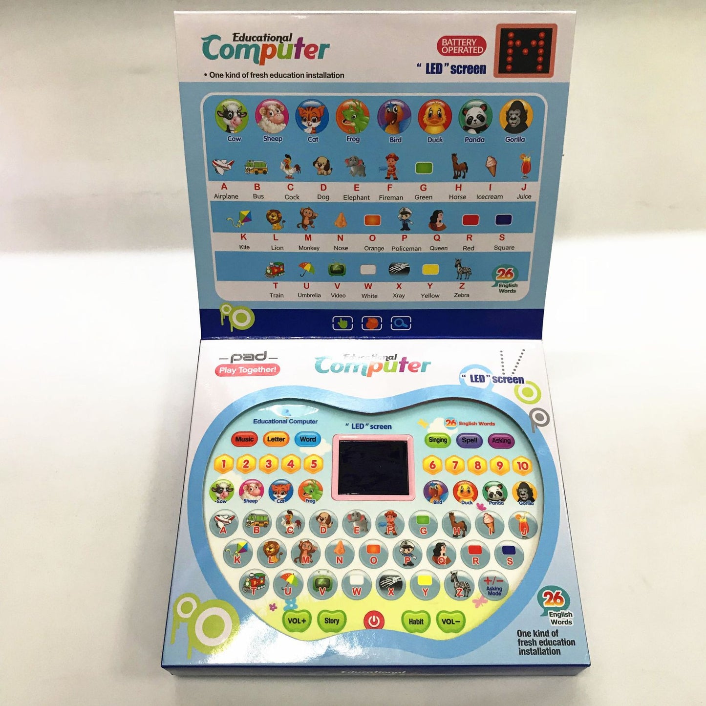Factory Cross-border Children's Screen Smart Tablet Early Education Learning Machine English Alphabet Learning Machine Chenghai Toys