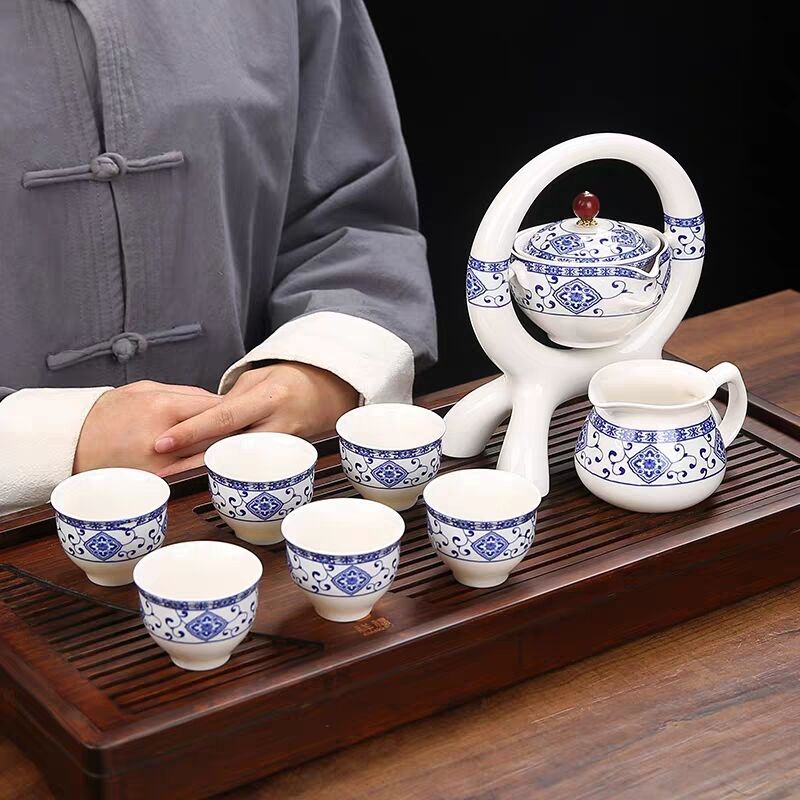 The Whole Set Of Tea Set Lazy Home Simple Office Creative Tea Maker Ceramic Semi-automatic Tea Maker Teapot Teacup