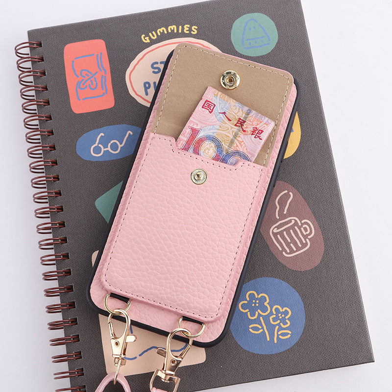 Cross-border Special Fashion Mobile Phone Bag Suitable For Iphone 12promax Mobile Phone Shell Leather Portable Change Card Bag