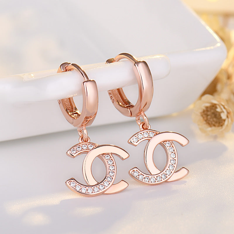Qiaolanxuan Small Earrings Female New Trend Korean Temperament Net Red Feeling French Earrings Live Jewelry Factory