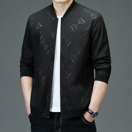 Men's Jacket Spring Youth Fit Zipper Dig Bag Non Hooded Men's Casual Thin Business Zipper Jacket