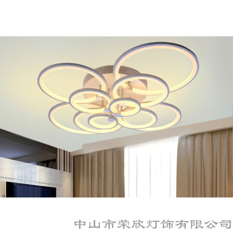 New Home Decoration Garden-shaped Led Ceiling Lamp Acrylic Ring Modern Minimalist Bedroom Dining Room Living Room Lighting Lamps
