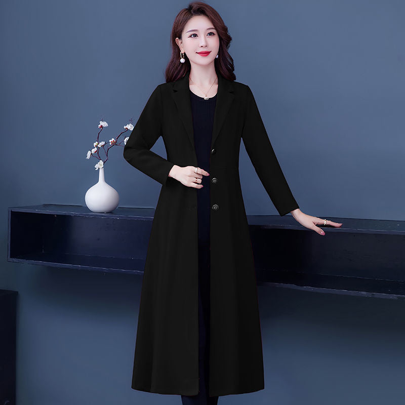 New Western Style Long Spring And Autumn Middle-aged Mothers Plus Size Slim Temperament Jacket