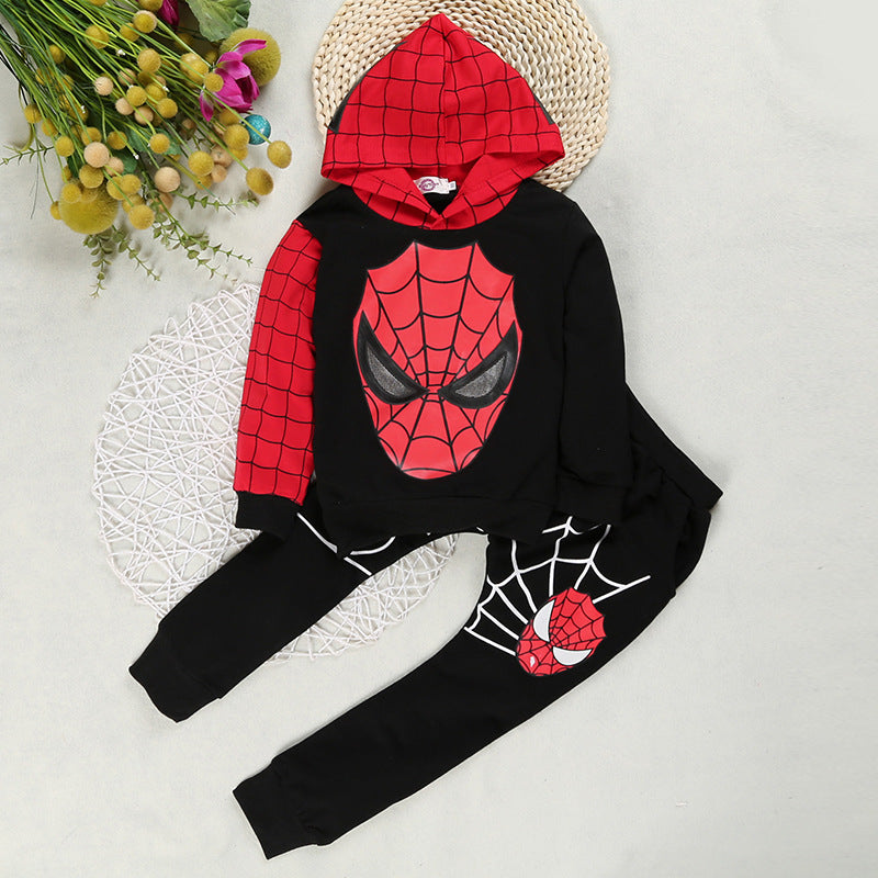 A Dropshipping Children's Suit Autumn Foreign Trade Boy European And American Spider Cartoon Two-piece Factory Direct Approval