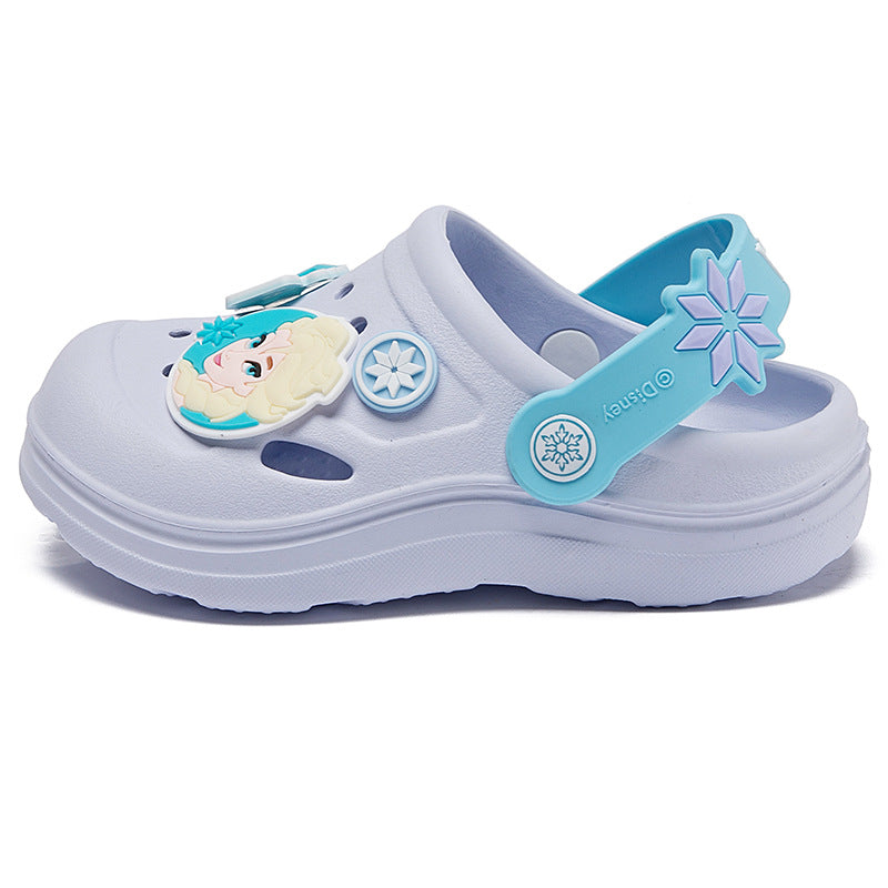 Disney Frozen Children's Hole Shoes Baby Indoor Home Non-slip Princess Aisha Cartoon Beach Shoes E