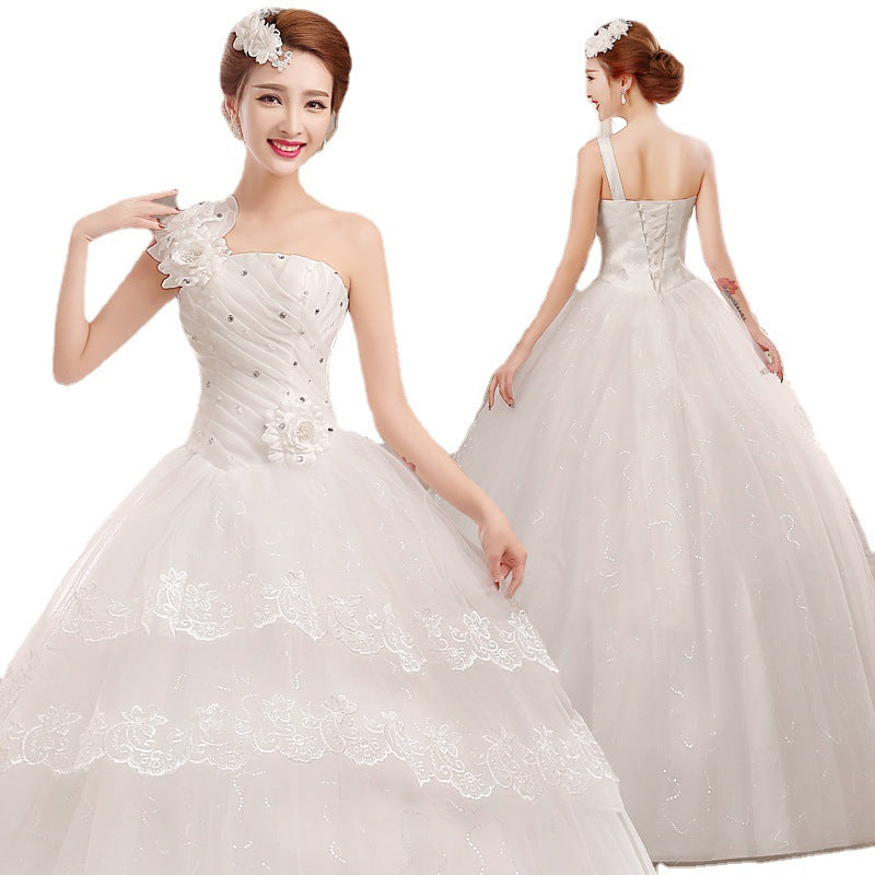 Wedding Dress 2022 Spring New Bridal Tube Top Plus Size Slimming Wedding Korean-style Tie-strap Wedding Dress Female Slim