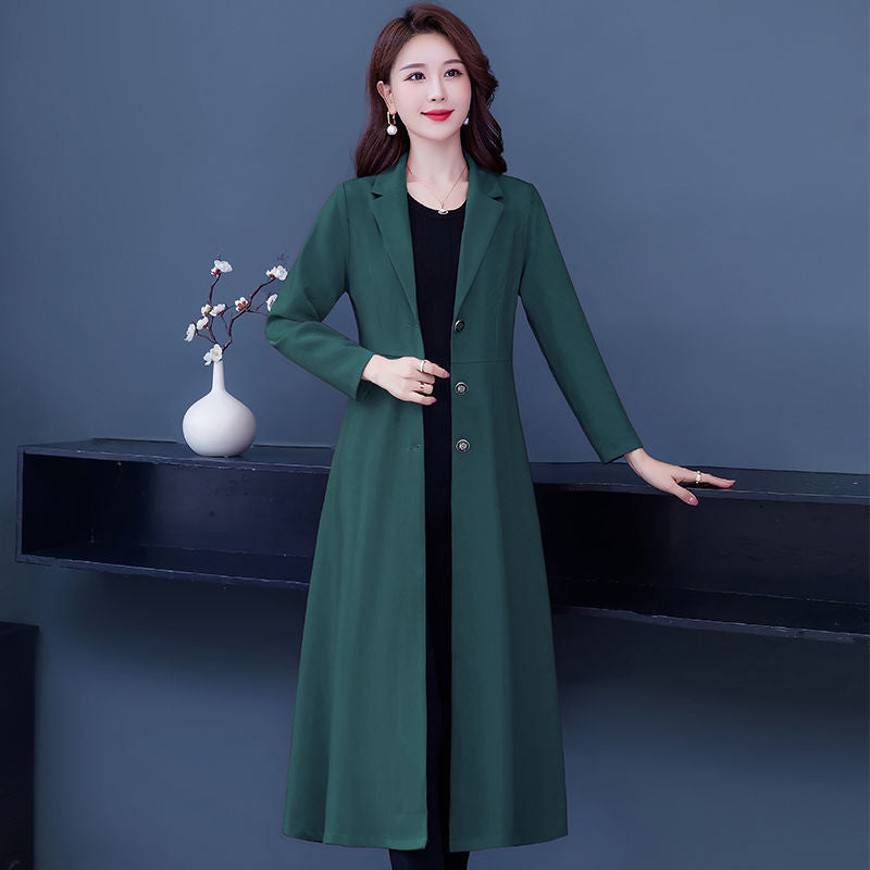 New Western Style Long Spring And Autumn Middle-aged Mothers Plus Size Slim Temperament Jacket