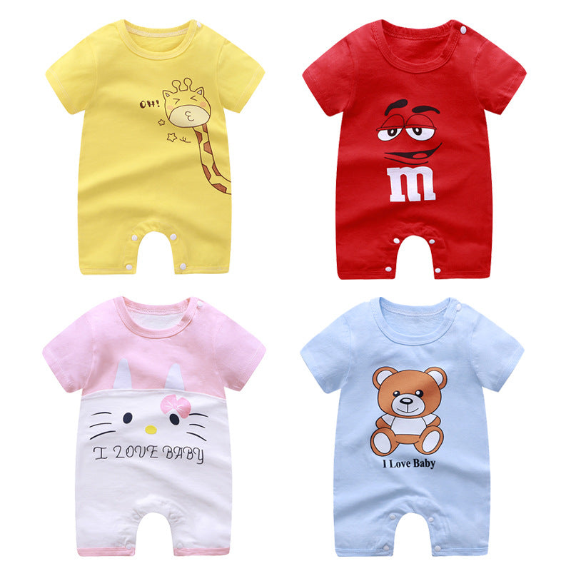 Cotton summer clothing baby clothes children's short sleeves