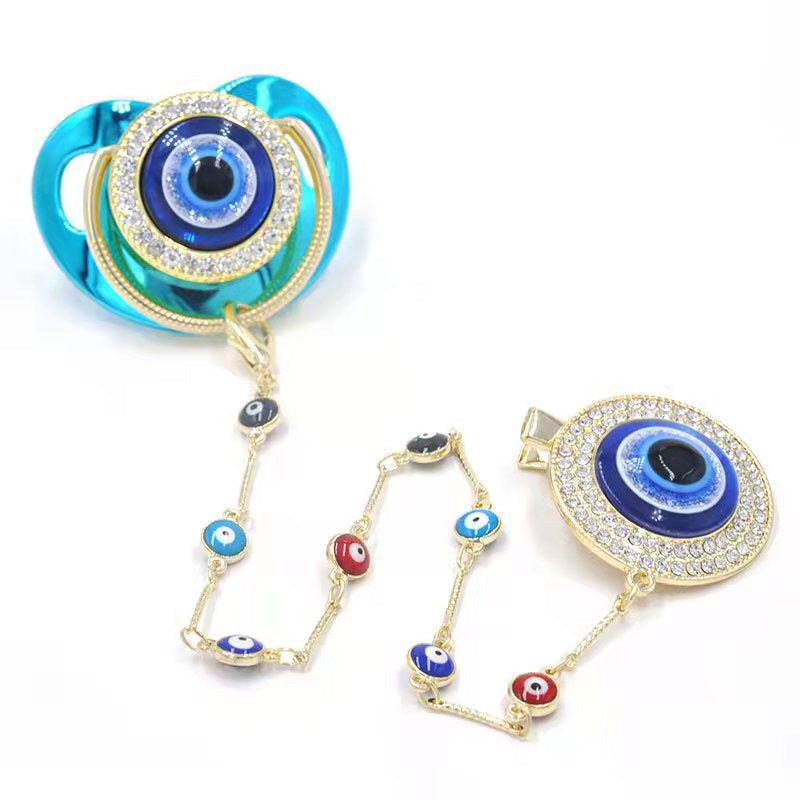 Cross-border E-commerce Dedicated To High-end Baby Diamond Play Mouth Baby Personalized Evil Eye Pacifier Child Suction Mouth