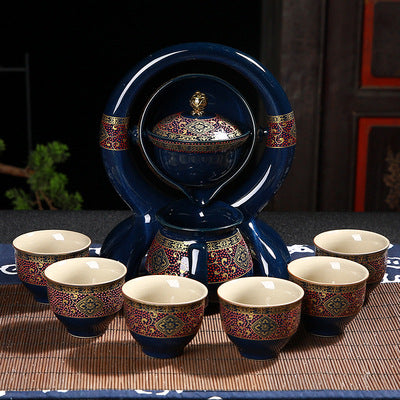 The Whole Set Of Tea Set Lazy Home Simple Office Creative Tea Maker Ceramic Semi-automatic Tea Maker Teapot Teacup