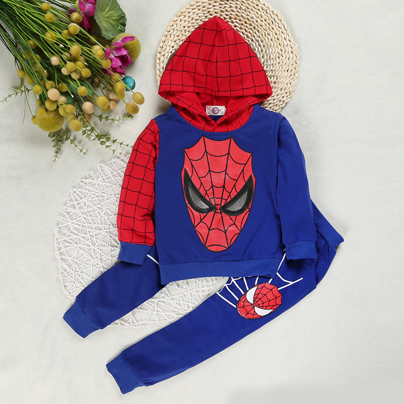 A Dropshipping Children's Suit Autumn Foreign Trade Boy European And American Spider Cartoon Two-piece Factory Direct Approval
