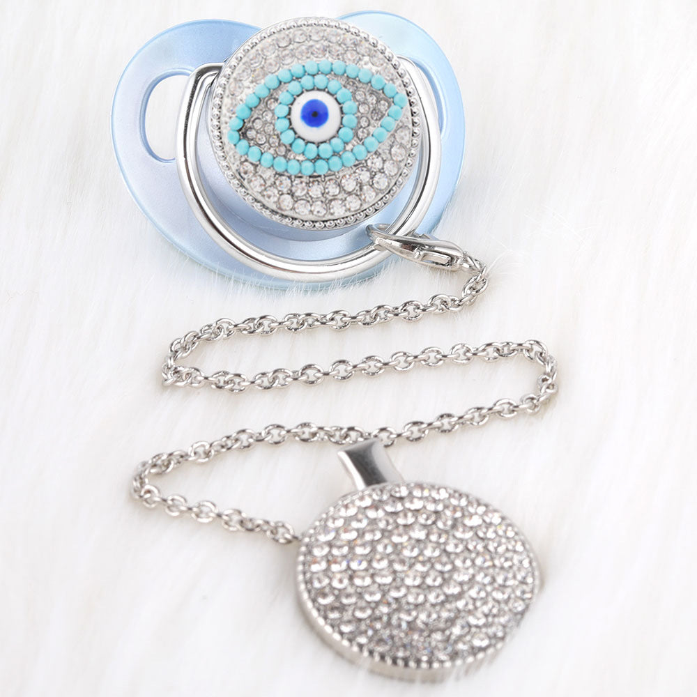 Cross-border E-commerce Dedicated To High-end Baby Diamond Play Mouth Baby Personalized Evil Eye Pacifier Child Suction Mouth