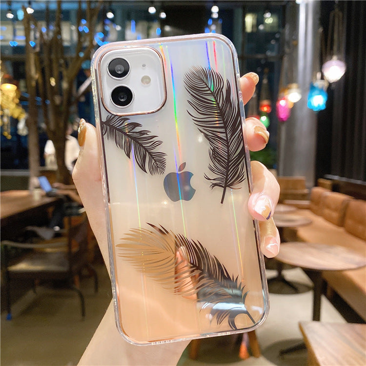Aurora Feather Suitable For Apple 13 Mobile Phone Case IPhone 11 Gradient Color New 12Pro Max Foreign Trade New Style