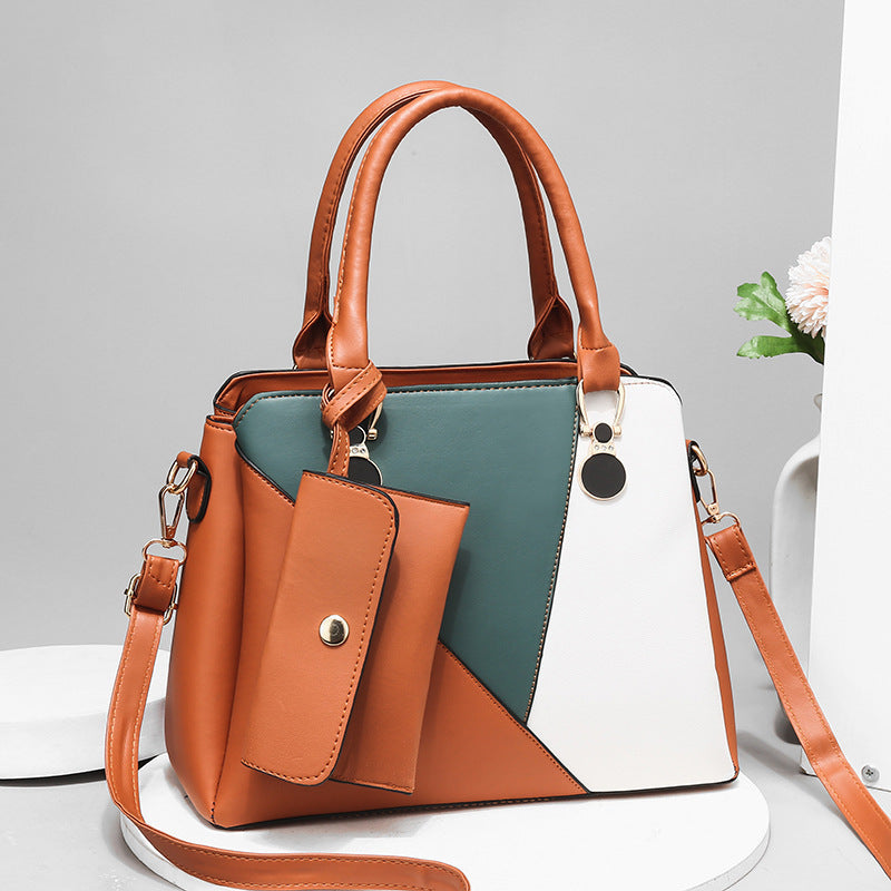 The New Temperament Mother-and-child Bag Retro Fashion Hit Color One-shoulder Messenger Female Bag Bags Large-capacity Middle-aged Mother Bag
