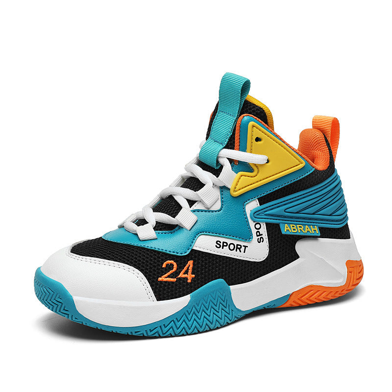 Boys Shoes Summer 2022 New Children's Sports Basketball Shoes Mesh Breathable Middle And Large Children's Student Sneakers AJ Shoes