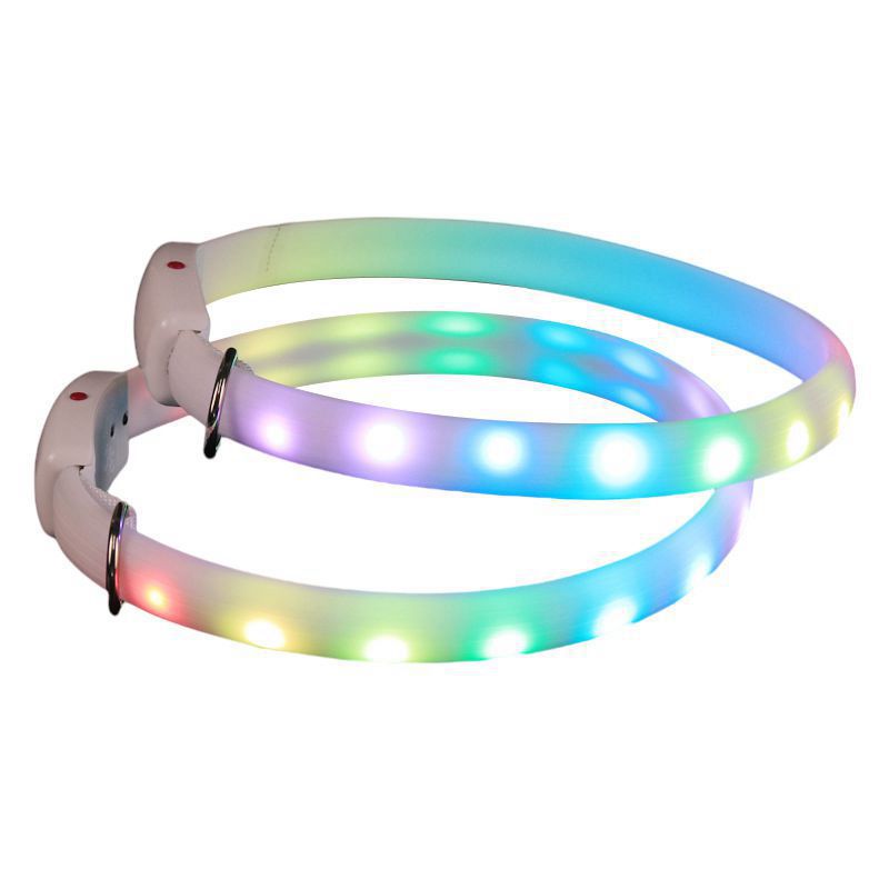 USB Rechargeable Pet Dog LED Glowing Collar Pet Luminous Flashing Necklace Outdoor Walking Dog Night Safety Collar