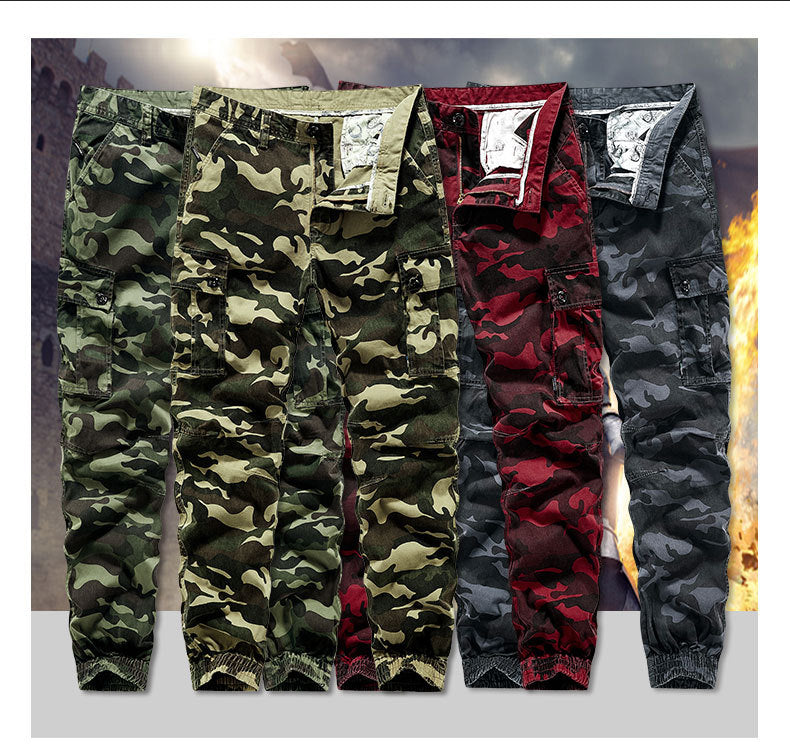 Multi Pocket camouflage  outdoor big size fashion casual washed cargo long pants