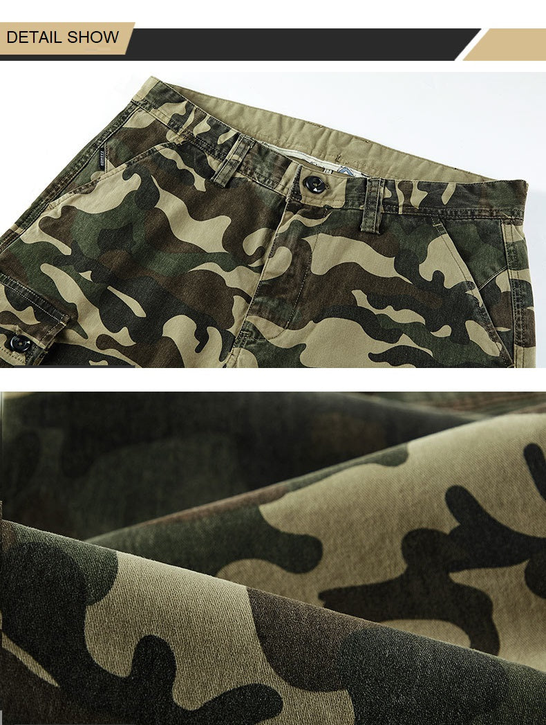 Multi Pocket camouflage  outdoor big size fashion casual washed cargo long pants