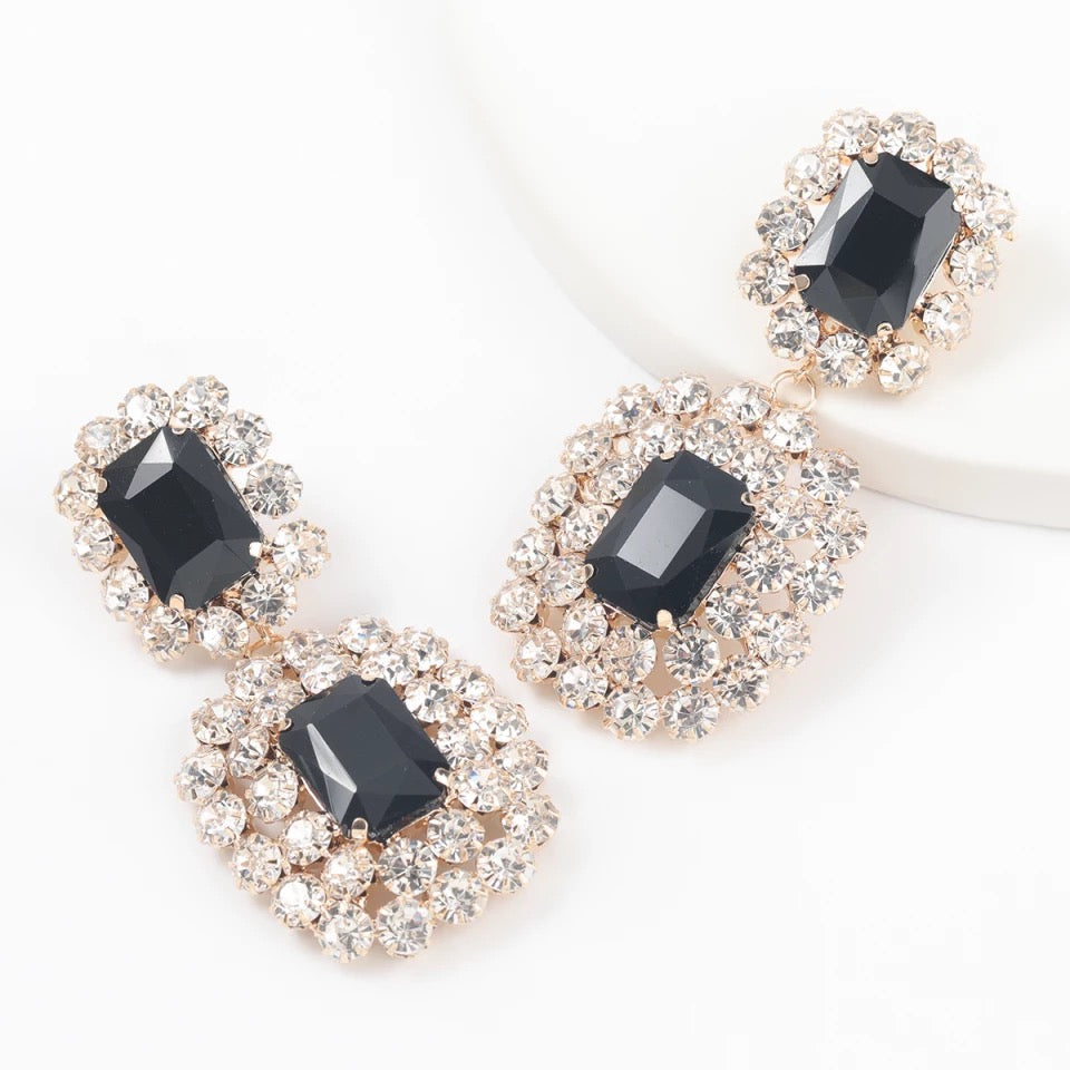 JIJIAWENHUA New Trend Sparkling Large Rhinestone Pendant women's Earrings Dinner Jewelry Statement Fashion Accessories